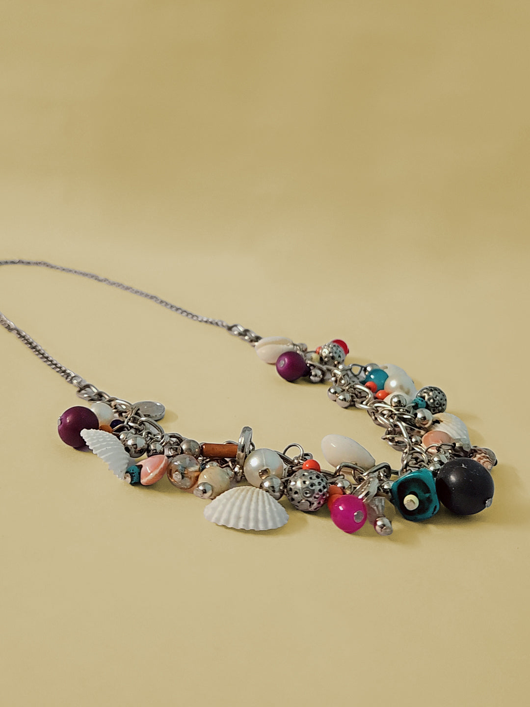 Handmade Charm & Bead Statement Necklace β Multicolor
