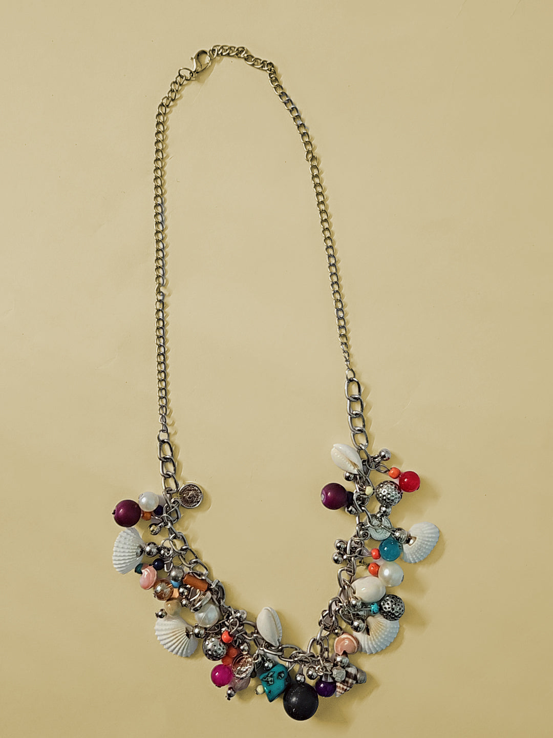 Handmade Charm & Bead Statement Necklace β Multicolor