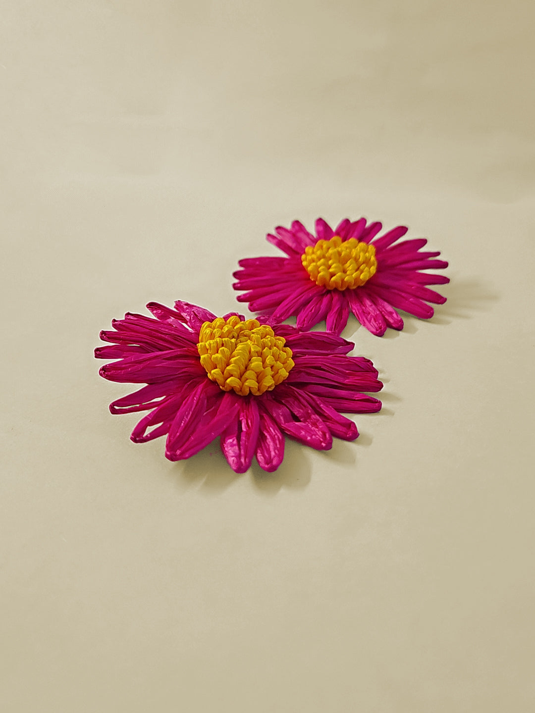 Handmade Pink Daisy Statement Earrings β Bold Floral Design