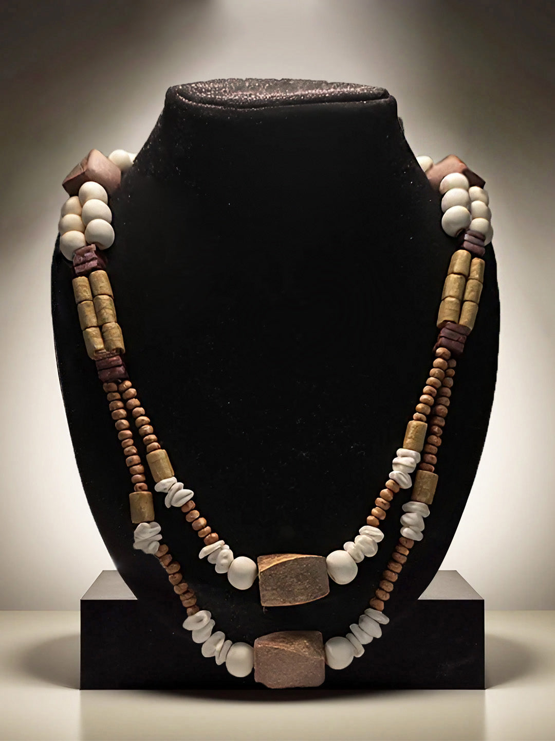 Handmade Cowrie Shell & Wooden Bead Necklace – Bohemian & Eco-Friendly Jewelry