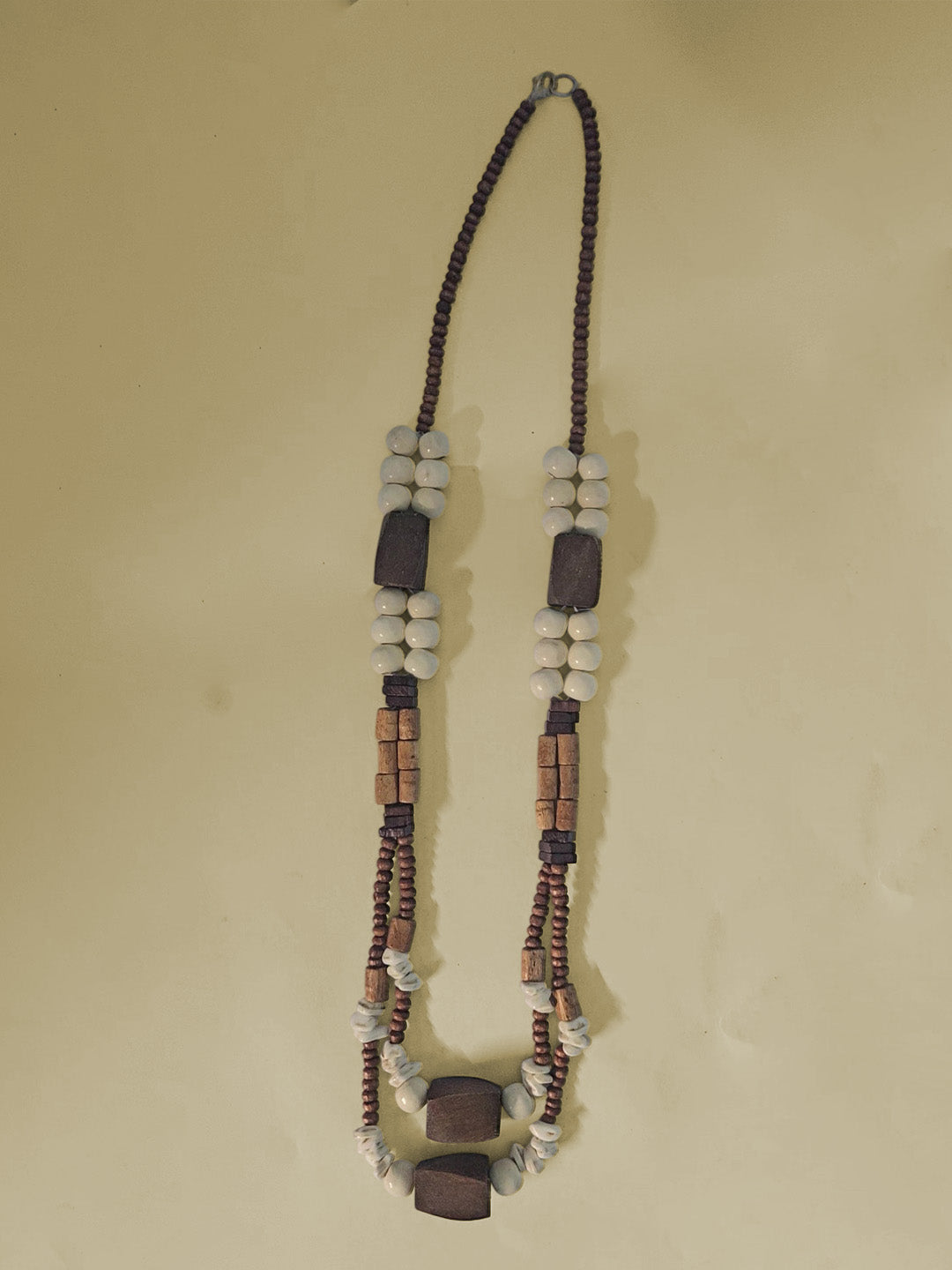Handmade Cowrie Shell & Wooden Bead Necklace – Bohemian & Eco-Friendly Jewelry