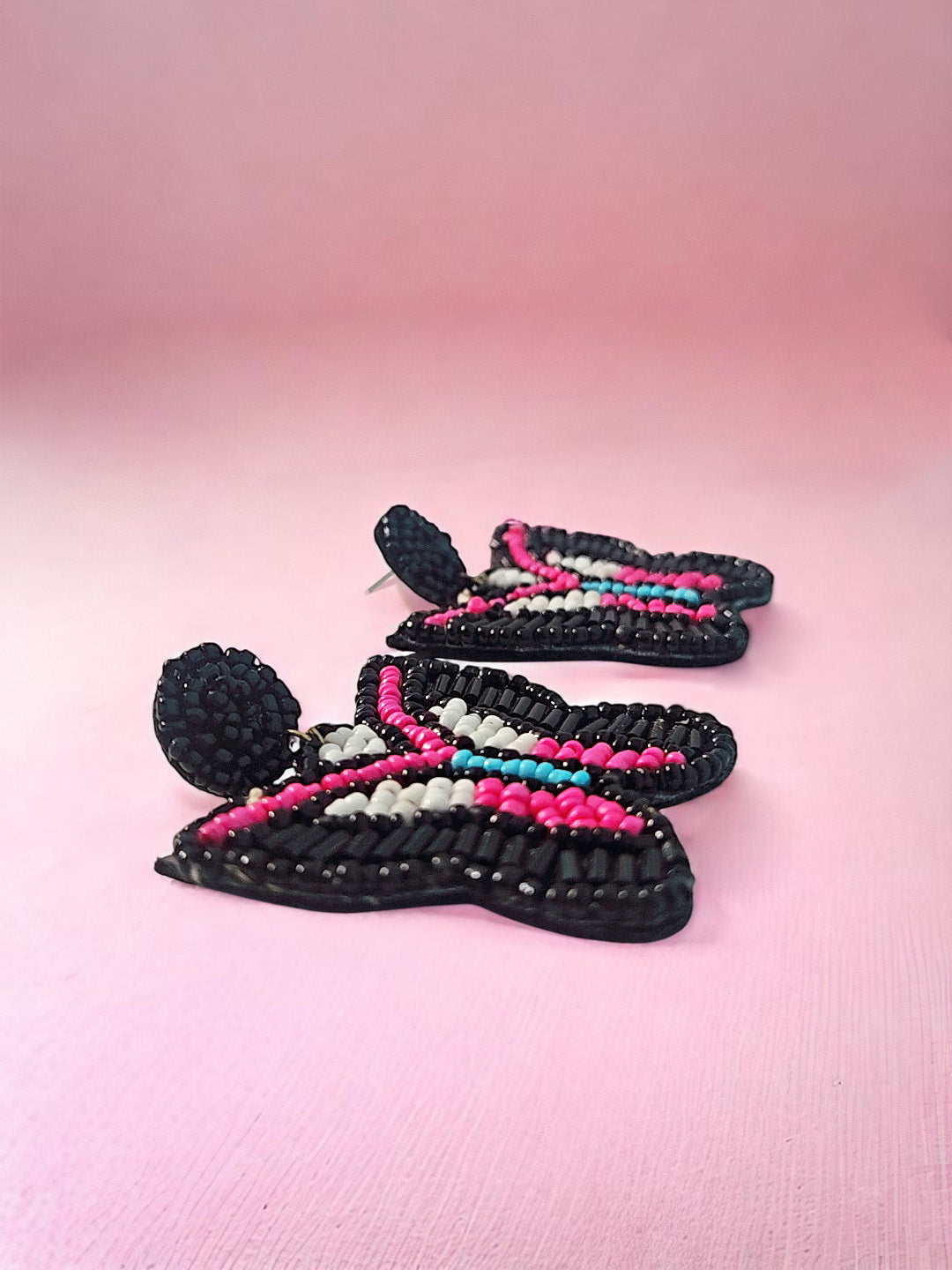 Pack of 2 – Handmade Beaded Earrings (Butterfly & Pineapple)