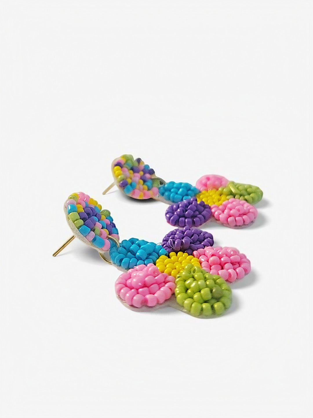 Pack of 2 β Handmade Floral Beaded Earrings | Vibrant & Statement Pieces