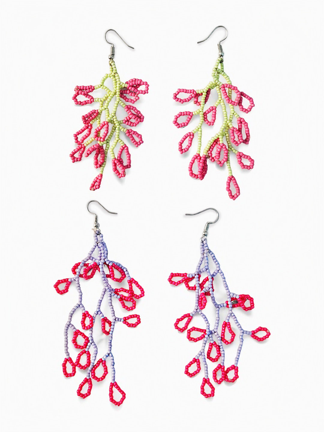 Pack of 2 - Beaded Coral-Inspired Earrings