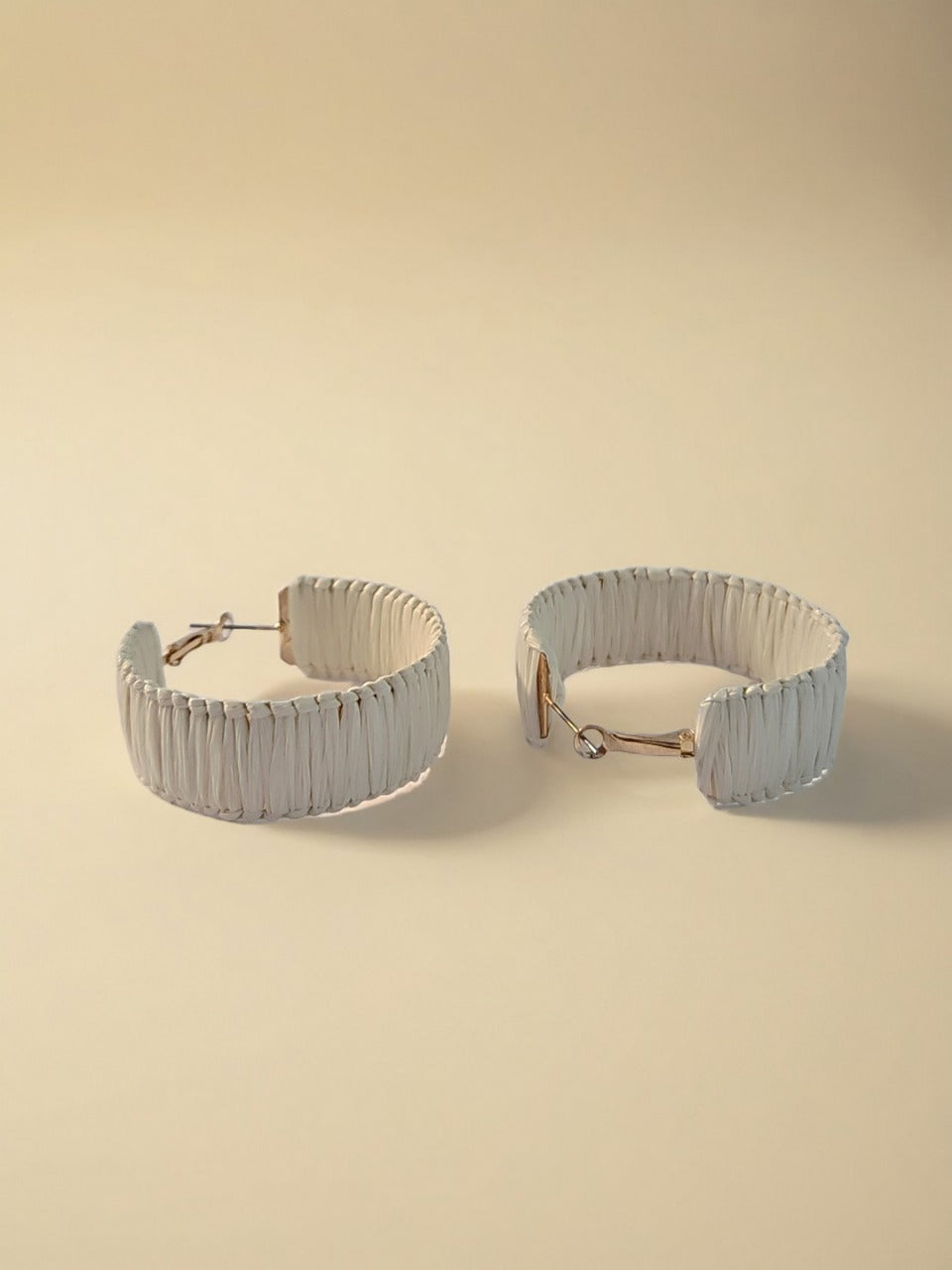 Ivory Wrapped Hoop Earrings – Handmade Lightweight Everyday Style