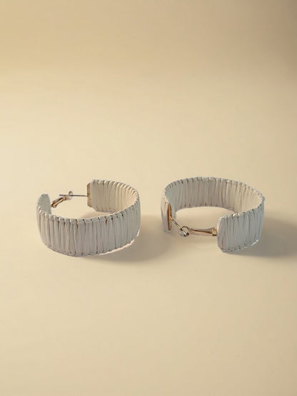 Ivory Wrapped Hoop Earrings – Handmade Lightweight Everyday Style