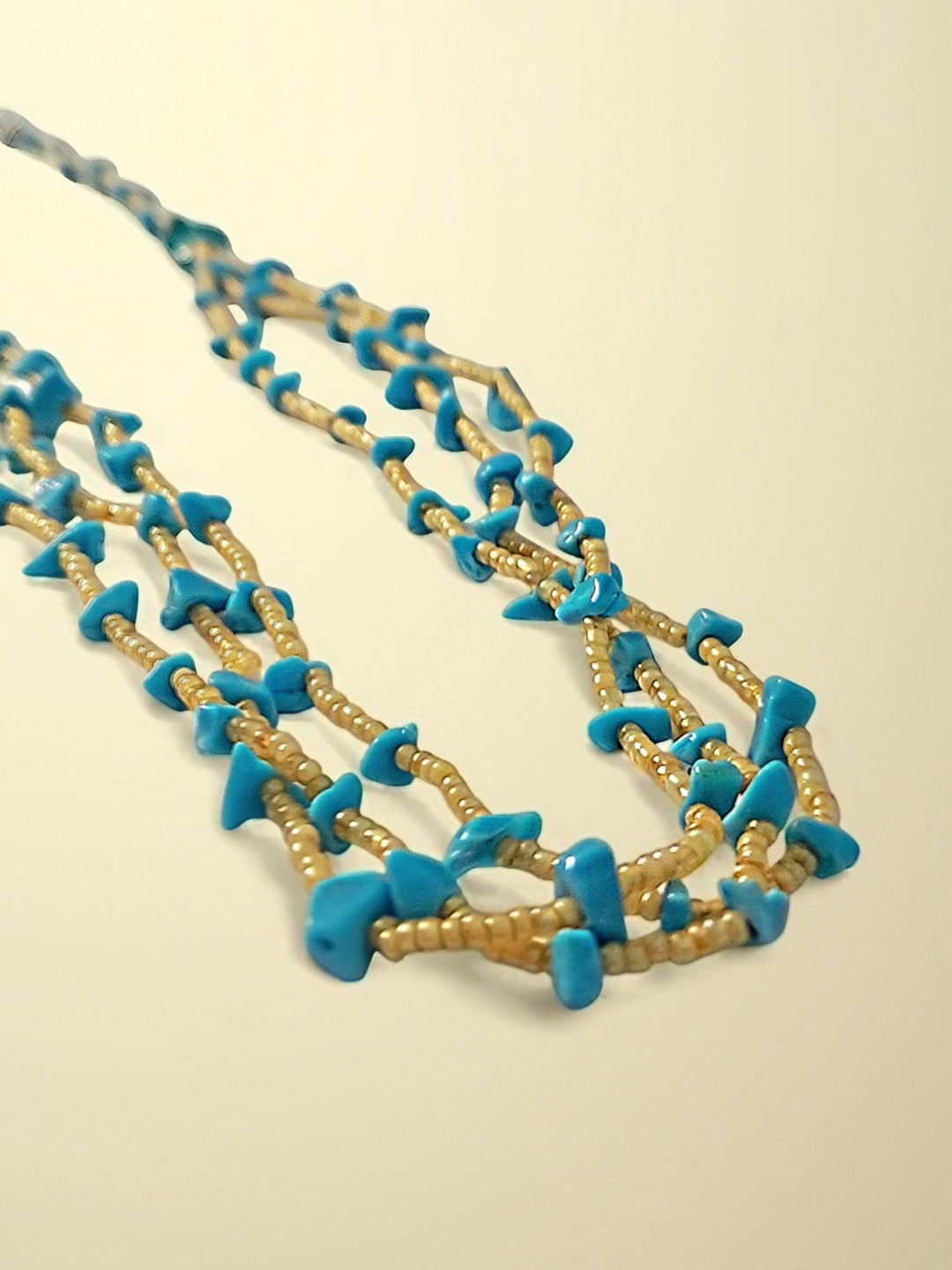 Handmade Beaded Necklace with Turquoise Accents – Boho Chic