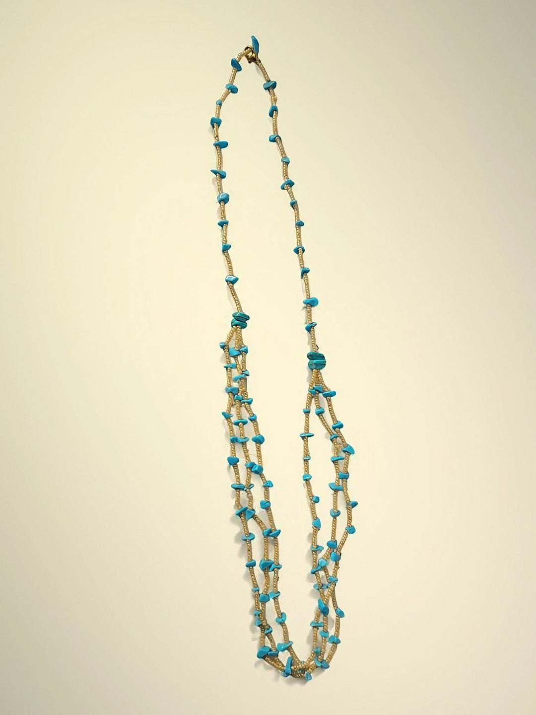 Handmade Beaded Necklace with Turquoise Accents – Boho Chic