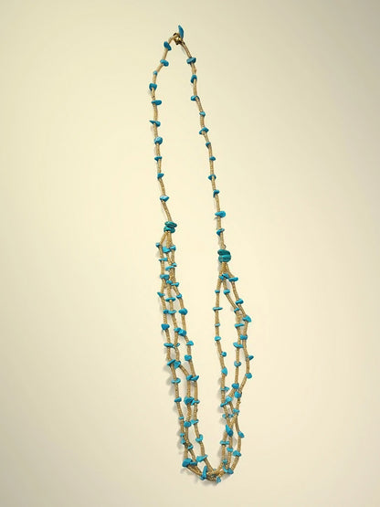 Handmade Beaded Necklace with Turquoise Accents – Boho Chic