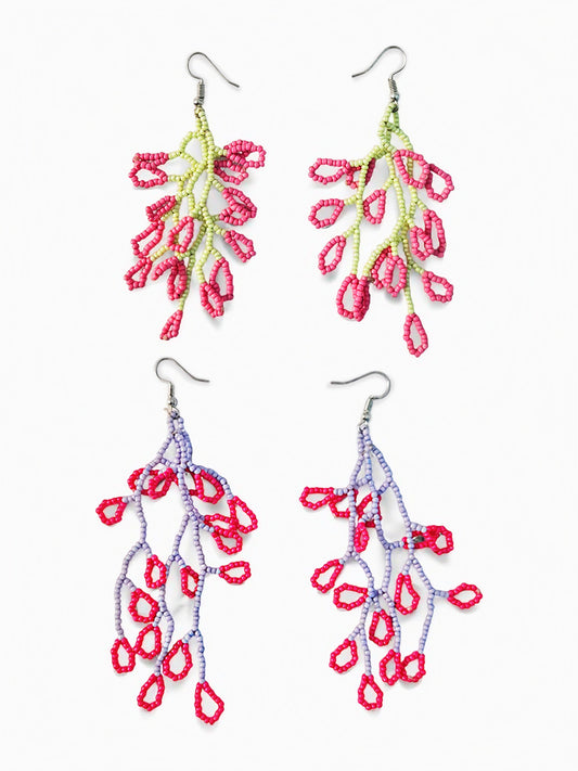 Pack of 2 - Beaded Coral-Inspired Earrings